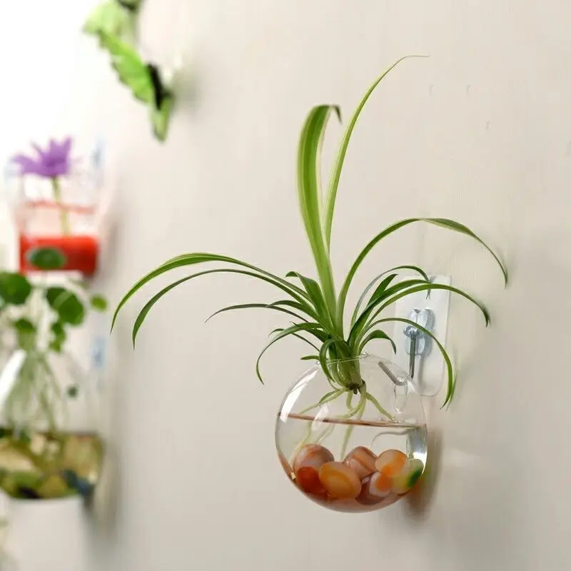 Nowa wieszana doniczka szklany wazon kula Terrarium ściana akwarium akwarium pojemnik dekoracja nordycka Home Decor