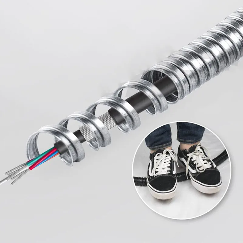 1M Waterproof Plastic coated metal hose diameter 6mm-50mm Threaded corrugated pipe wire harness casing for Cable line protecter