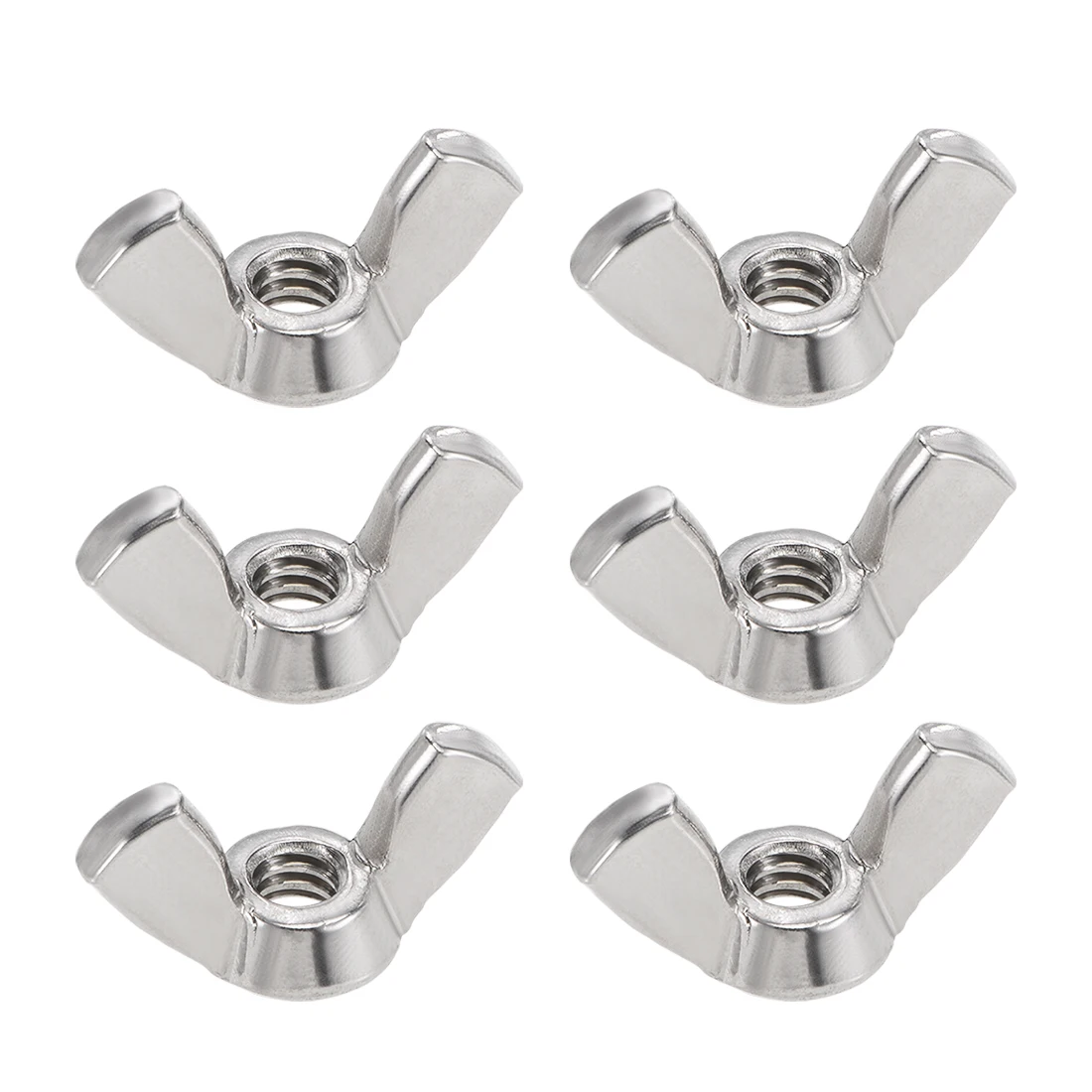 

6pcs #10-24 Butterfly Wing Nuts 304 Stainless Steel Shutters Wing Nuts Passivation Silver Tone Hand Tighten Nut Fastener Tool