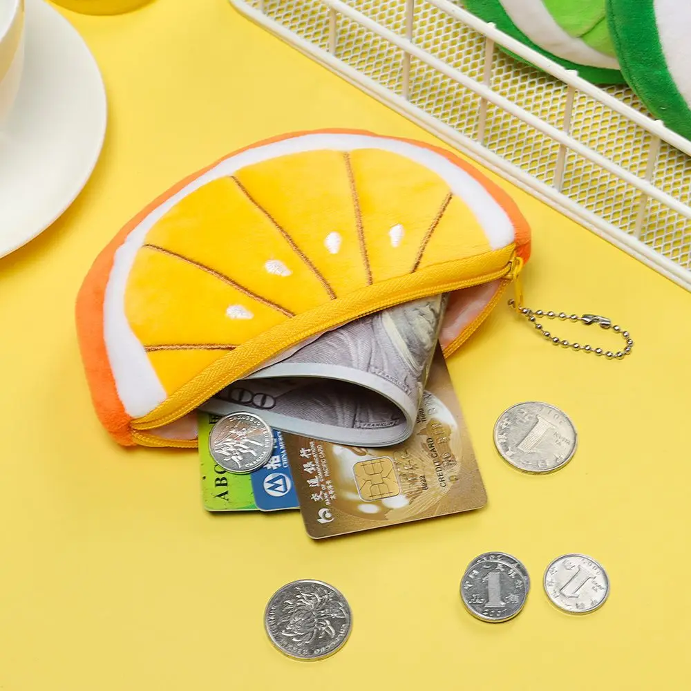 Woman Cartoon Cute Coin Wallet Money Bags Key Case Pouch Wallet Mini Card Bag Coin Purses Fruits Coin Bag