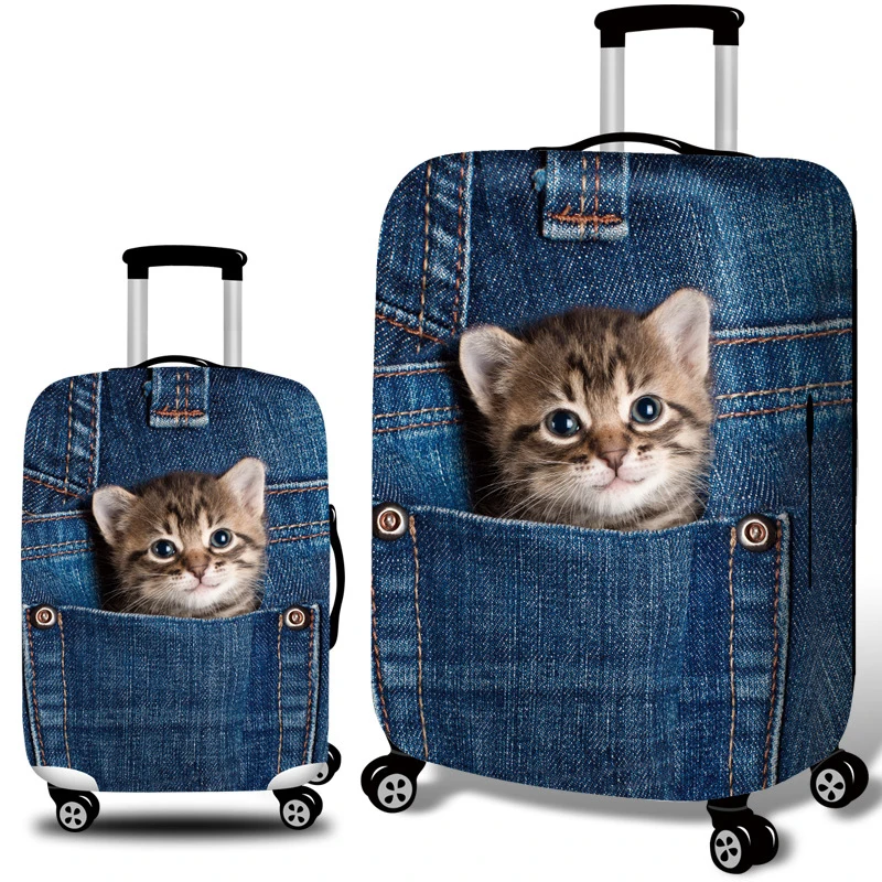 New Style 3D Cat/Dog Luggage Protective Cover Travel Suitcase Cover Elastic Dust Cases For 18 to 32 Inches Travel Accessories