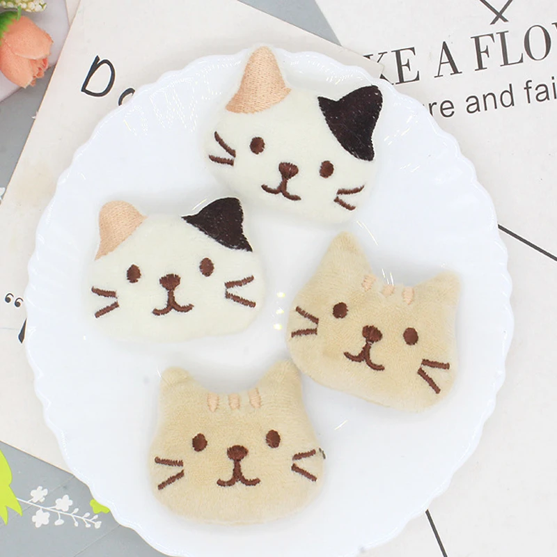 10pcs/lot 4.2*5.5cm DIY Handmade sweet cat dolls Padded Patches Appliques For Clothes Sewing Supplies DIY Hair Decoration