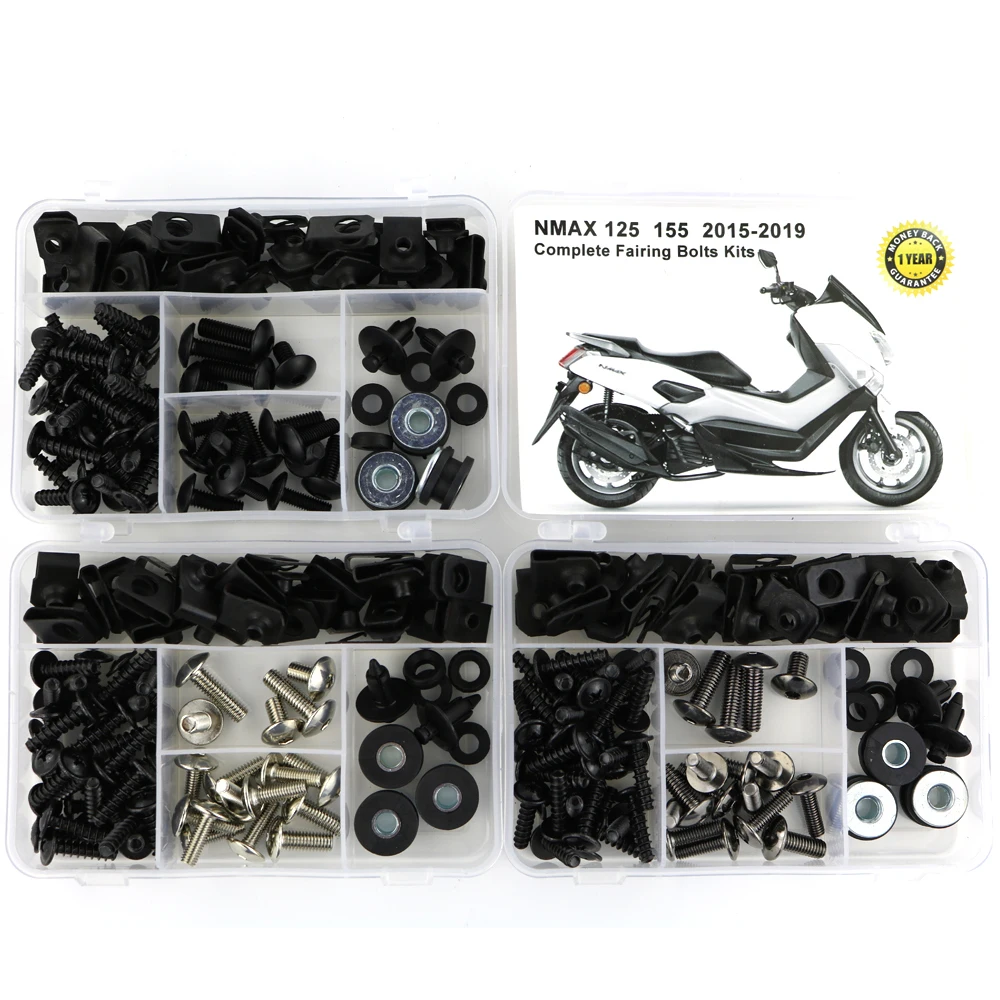Kompletny zestaw śrub do owiewek, klipsów i nakrętek szybkozłączek do motocykla Yamaha NMAX 125 NMAX155 2015 2016 2017 2018 2019 2020-2024