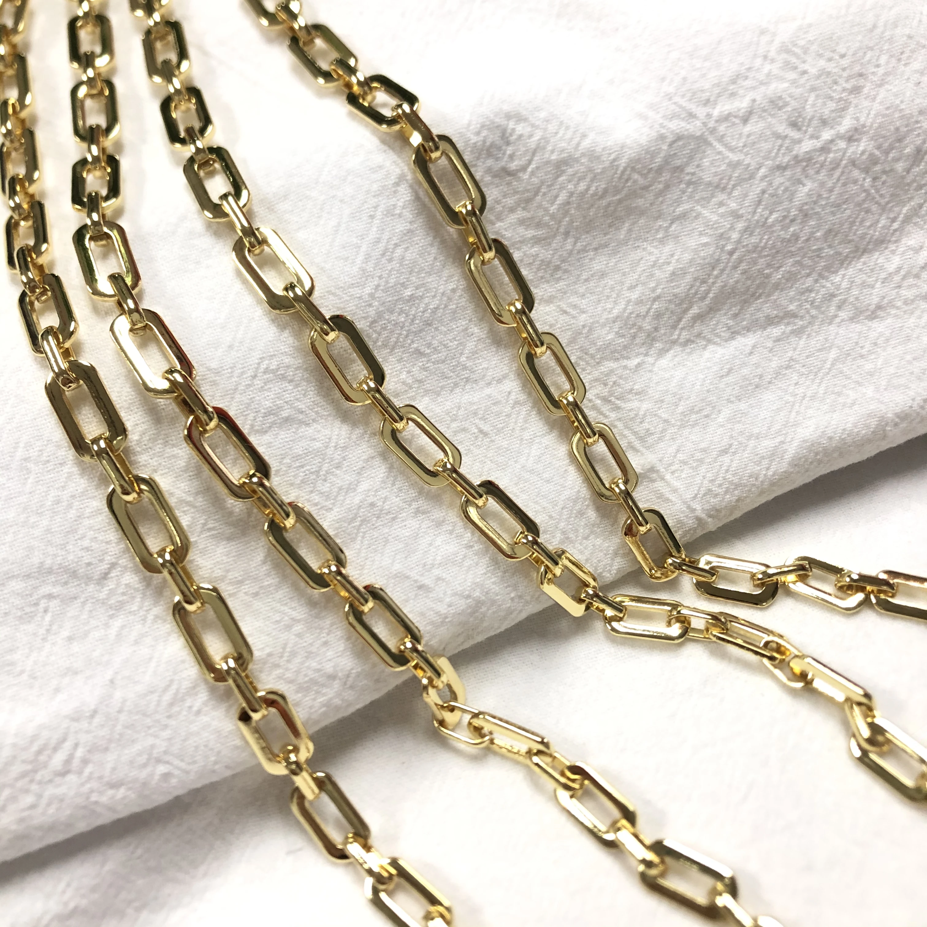 

WT-BC176 2021 Procurement Gold delicate Slender rectangle chain Long Necklace DIY Women Necklace bracelet New Jewelry