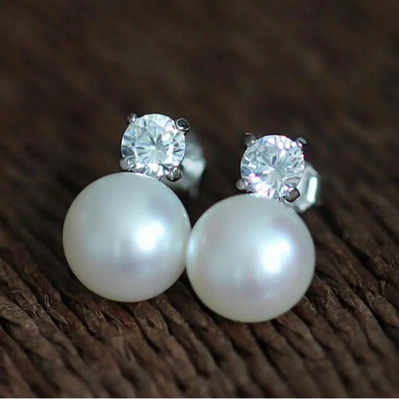 

8-9mm natural pearl earrings hypoallergenic classic Princess paragraph Earrings