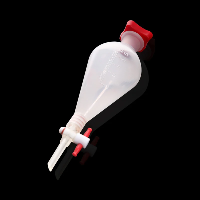 1PC lab 125ml 250ml 500ml 1000ml Pear-shaped Plastic Separatory PP funnel with PTFE Piston Laboratory Equipment