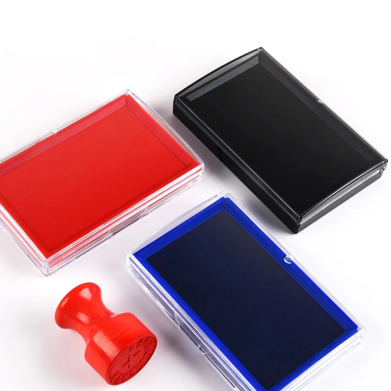 

Oil Base Red Blue Black Color Ink Pad for Stamp Journal Inkpad Office Finance Accessories School Teacher DIY Notebook A6659