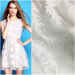 French lace feather embroidery lace fabric fashion veil clothing accessories DIY Sewing Fashion ladies dress lace cloth 1232