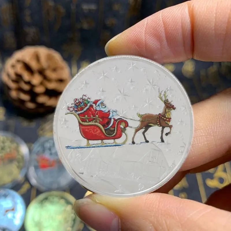 2020 Colour Christmas Santa Commemorative Coin Souvenir Collectible Art High Quality and Brand New