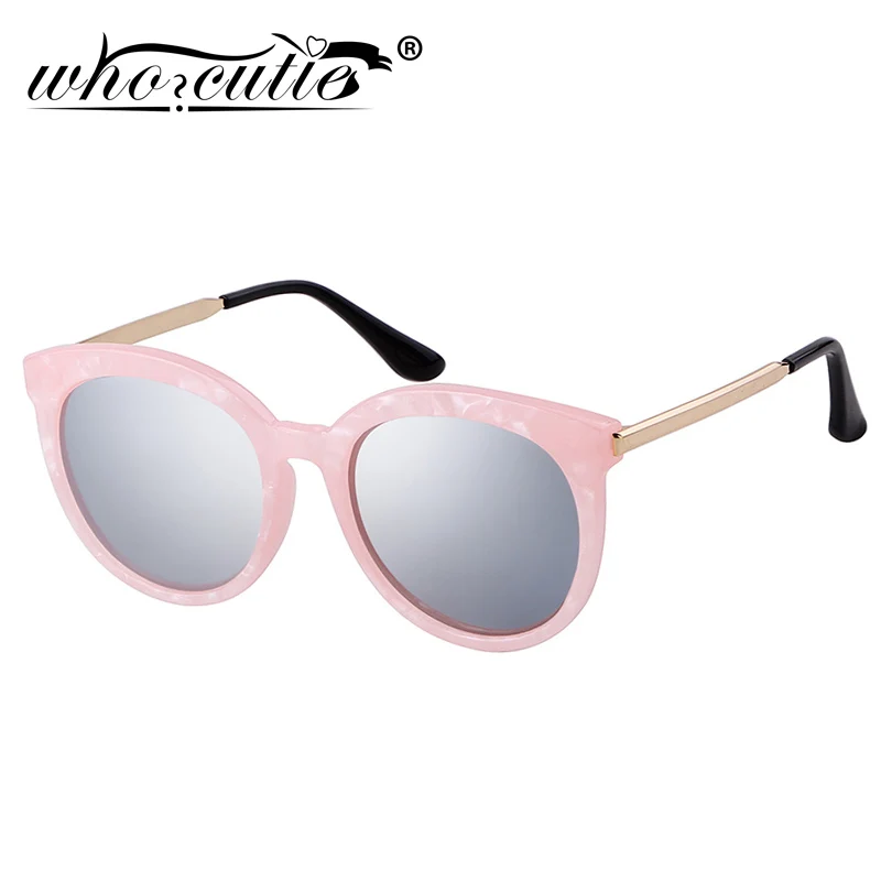 Oversized Round Mirror Sunglasses Women 2024 Brand Designer Pink Marble Frame Reflective Fashion Vintage Sun Glasses Female S112