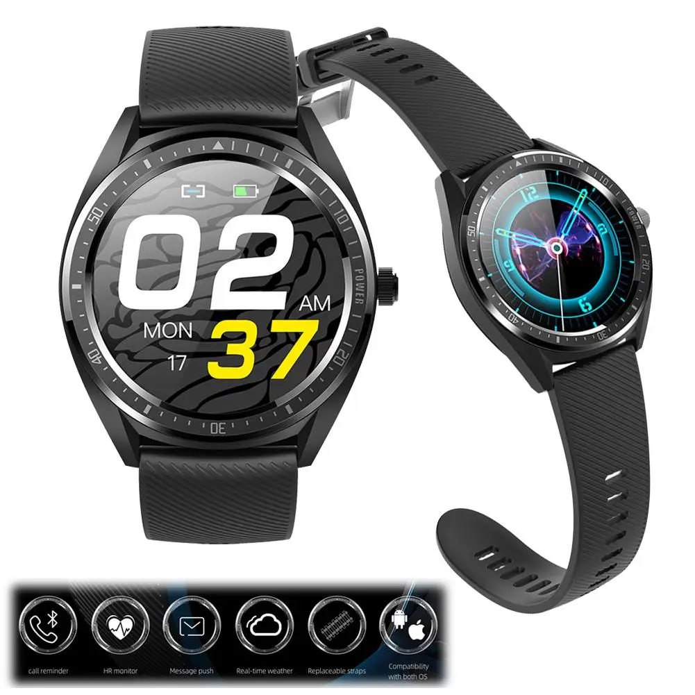 

Round Screen Smart Watch Fitness Tracker Heart Rate Monitor Wristwatch Messages Call Reminder for iPhone Samsung A9 A8 A7 LG HTC