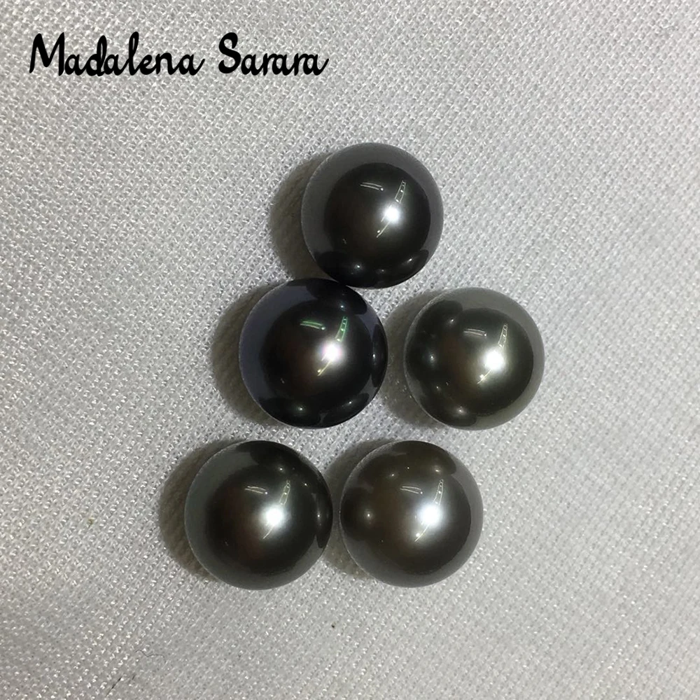 

MADALENA SARARA 10-10.5mm Saltwater Pearl Tihitian Pearl Loose Bead High Quality Perfect Round Black Pearl Fine Luster Brightnes