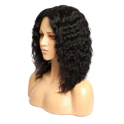 16-20 Inch Synthetic Deep Water Wavy Short Bob Glueless Full Machine Made Heat Resistant  Wigs For Black Women Daily Party