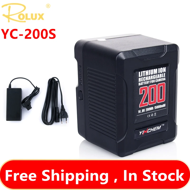 

ROLUX YC-200S V-Mount Camera Battery 200wh 14.8V Camera SONY DSLR Fill Light for Live Broadcast With Large Capacity