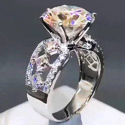 Huitan New Trendy Wedding Jewelry Women Rings Brilliant Cubic Zirconia Crystal Engagement Anniversary Ring for Female Drop Ship