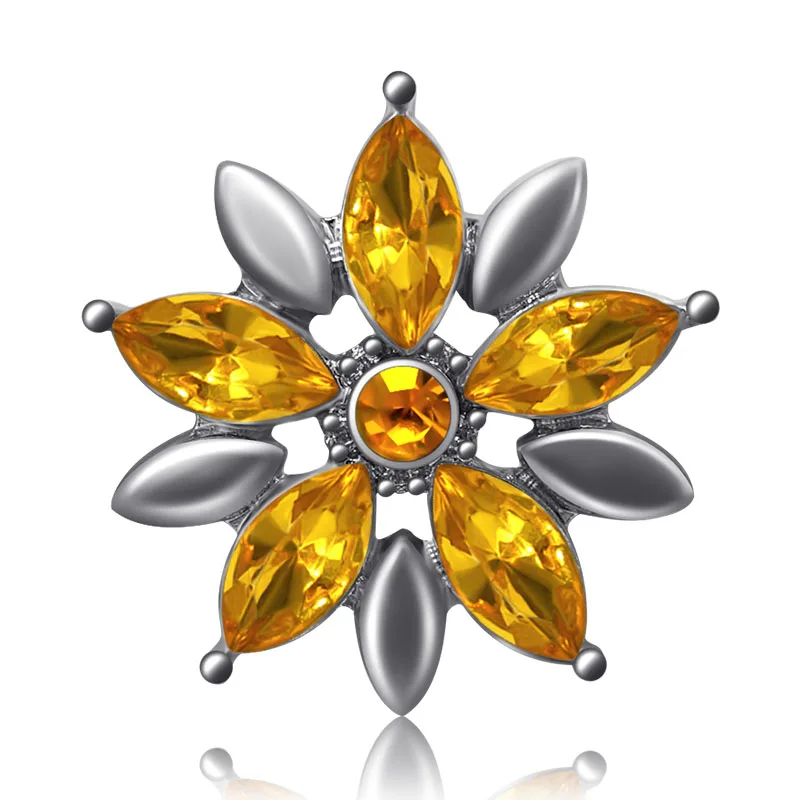 KZ3503 New Flower rhinestone Beauty 20MM snap buttons fit DIY 18MM snap bracelet snap jewelry Christmas Gift