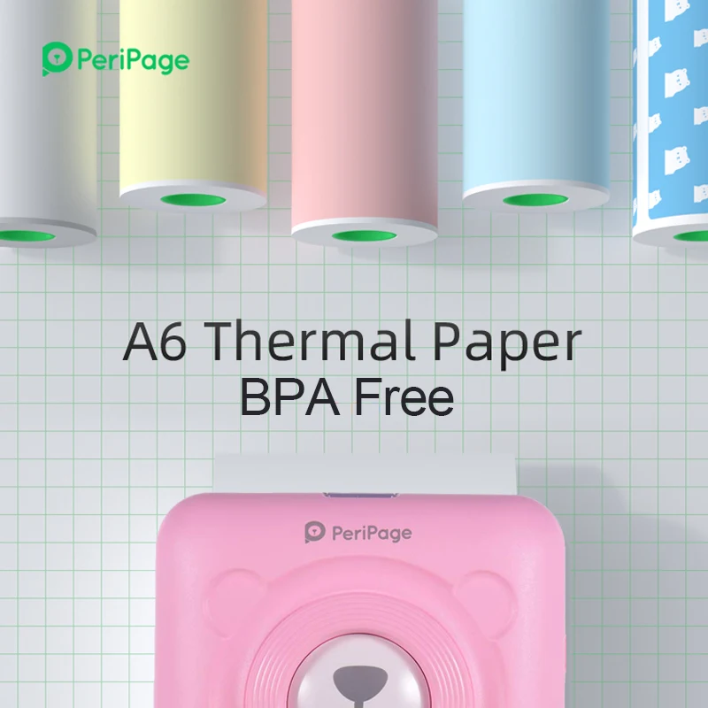 

PeriPage Officical Thermal Paper Notes, Sticker, Bear Label, White Label, Photo Paper BPA Free keep 3-10 Years