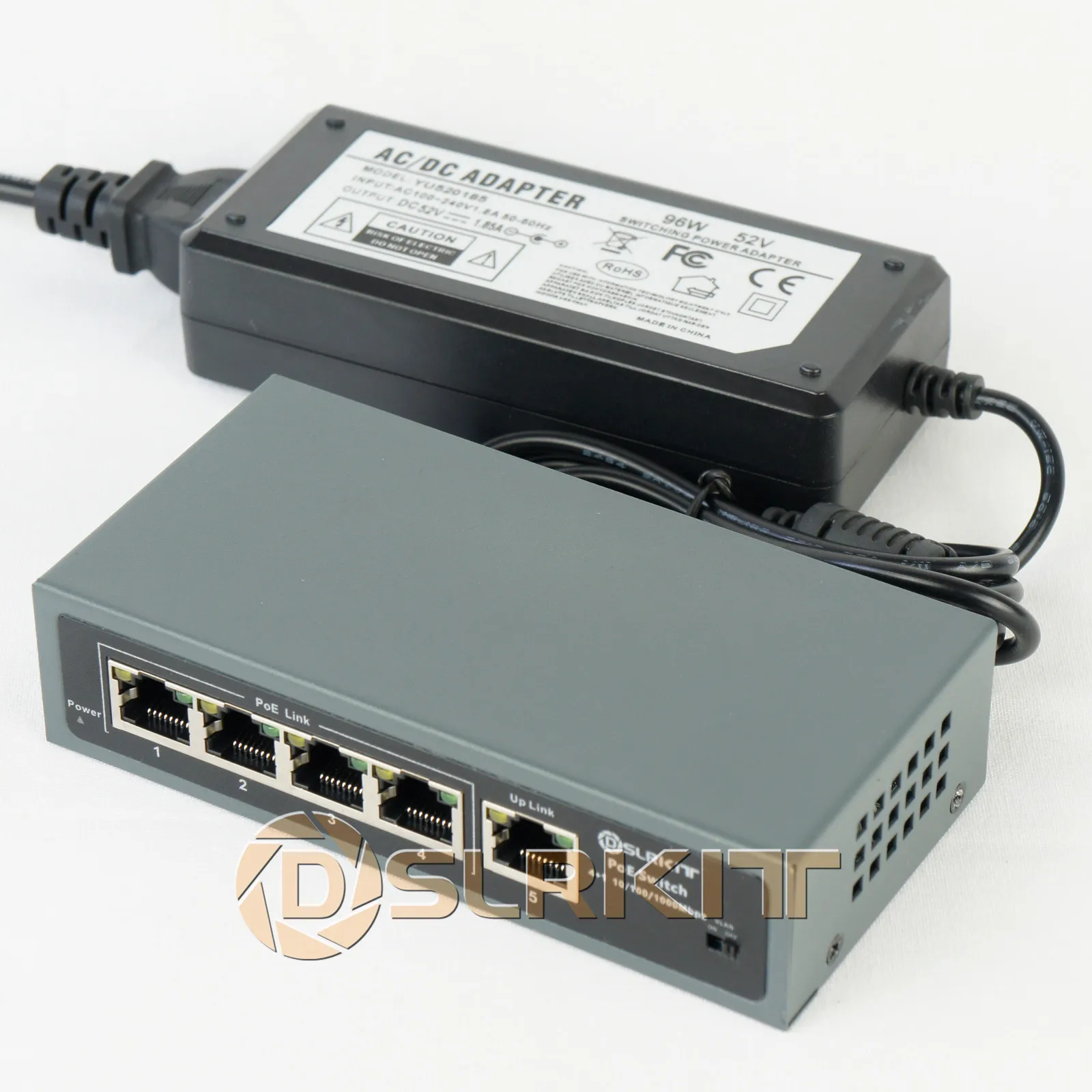 DSLRKIT 96 W Tất Cả Gigabit 5 Cổng 4 PoE + Công Tắc 802.3at AF Nguồn Qua
