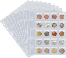 100 Pockets Coin Collection Book Coin Holder Sheet for Storage Album Portable Professional Commemorative Coin Stamps Cases