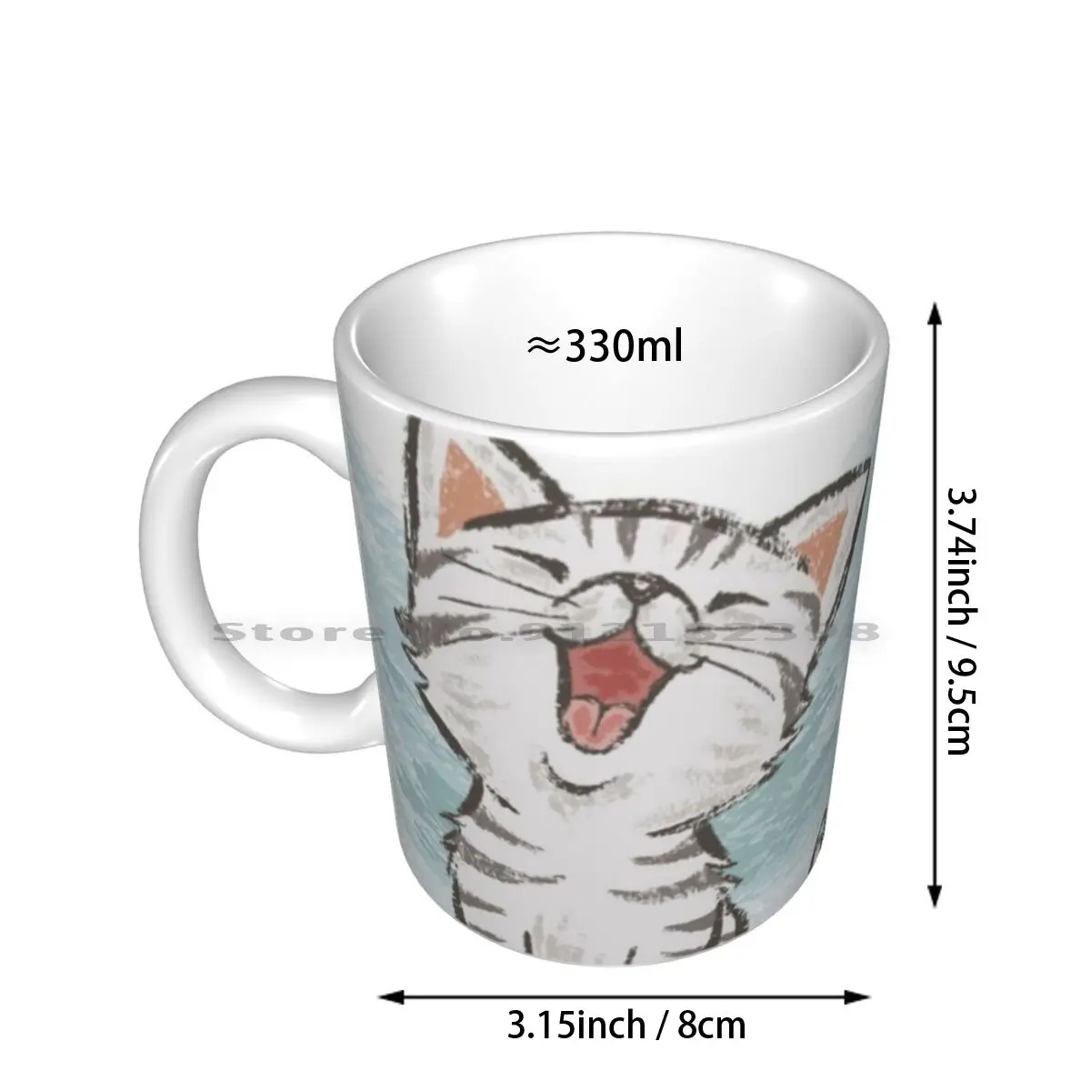 American Shorthair Happy Ceramic Mugs Coffee Cups Milk Tea Mug American Shorthair Cat Kitten Animal Pet Character Vector Cute