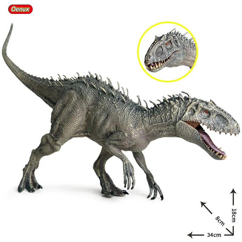 Oenux New Jurassic Savage Indominus Rex Action Figure Open Mouth Dinosaur World Park PVC High Quality Collection Kids Toy Gift