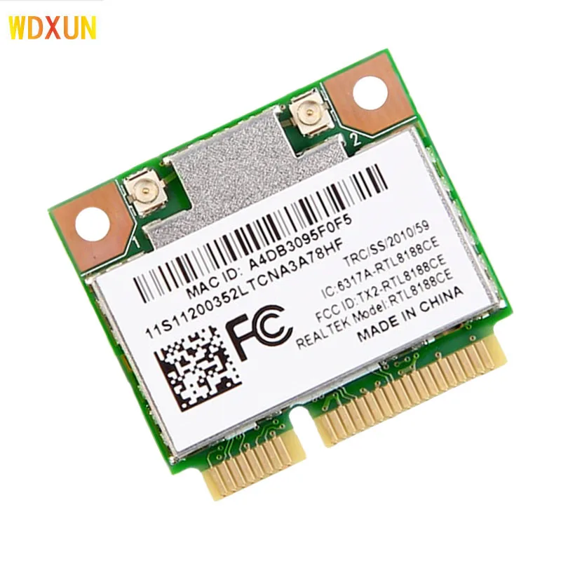 Беспроводная Wlan Wi-Fi карта Realtek Rtl8188ce, Acer Asus Toshiba, 150 Мбит/с, половинчатый мини Pci-e Pcie для сетевого модема ноутбука, 802.11bgn