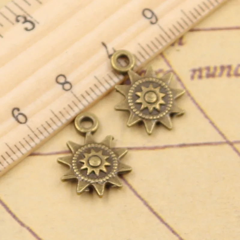 20pcs Charms Sun 17x12mm Tibetan Bronze Silver Color Pendants Antique Jewelry Making DIY Handmade Craft