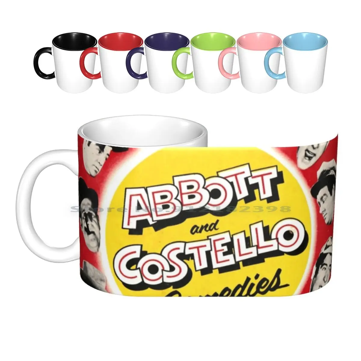 Abbott y Costello-tazas de cerámica para el hogar, tazas de café, leche, té, Abbott y el castillo de Costello, películas, película silenciosa