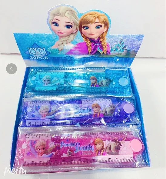 

30pcs Disney Frozen Student Folding Ruler Cartoon Ruler 30cm Ruler Cute Wave Ruler School Office School Supplies Prize Gift