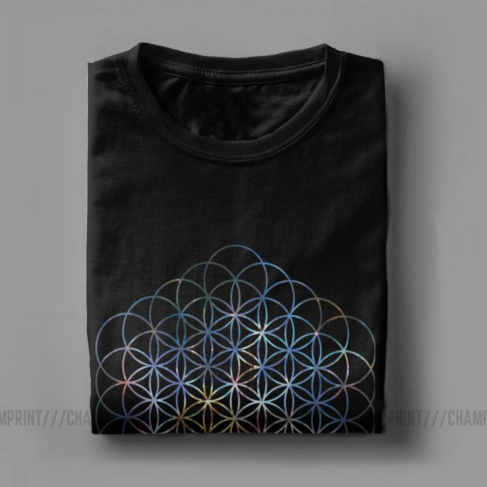 Carina Nebula Flower Of Life Men\'s T Shirts Sacred Geometry Magic Mandala Funny Tee Shirt Short Sleeve T-Shirt Cotton Plus Size