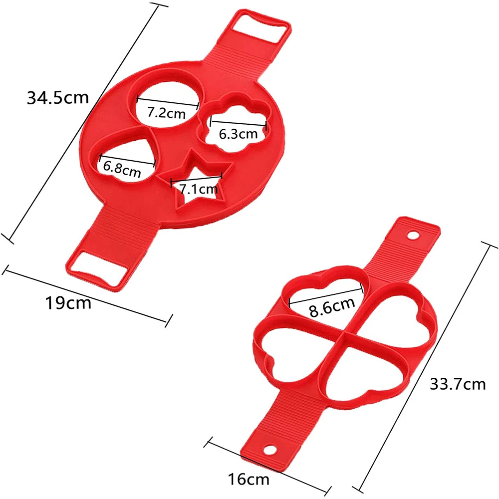 Kitchen Pancake Maker Mold Egg Cooker Fried Egg Shaper Omelet  Silicone Nonstick Egg Pancake Ring 4/7 Cavity Moulds for Cooking