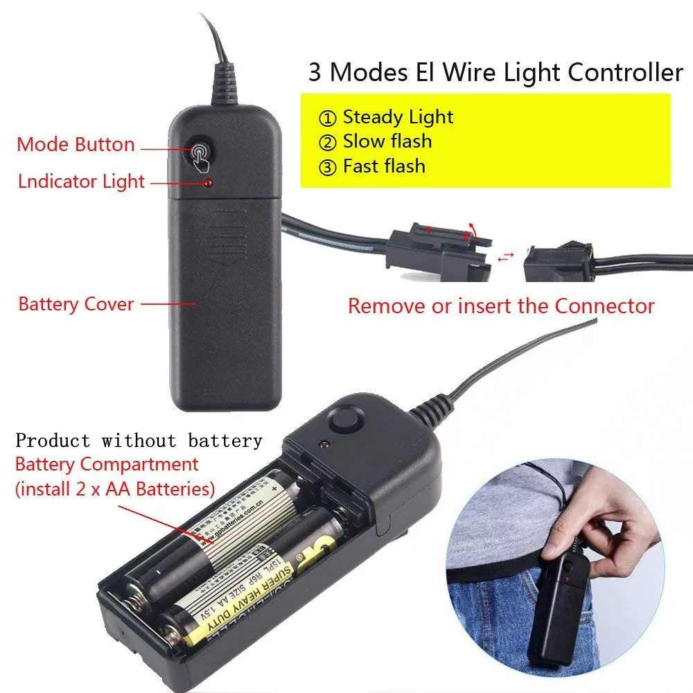 قناع هالوين LED ، قناع نيون ، يضيء في الظلام ، قناع رعب ، قناع كرنفال مخيف