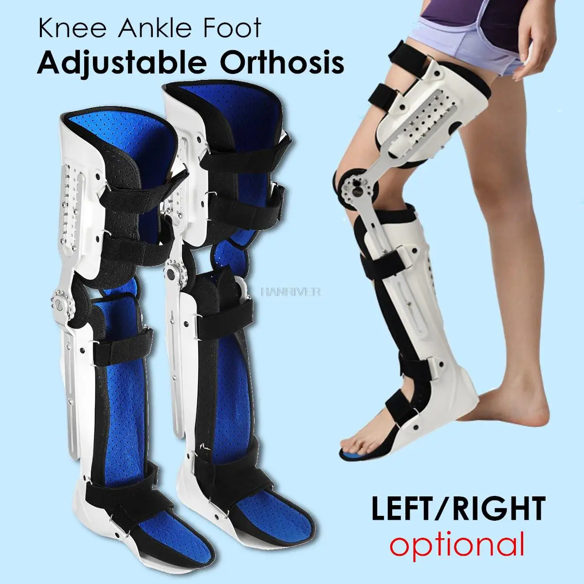 

Leg support orthosis fracture protector adjustable calf ankle foot fixation brace orthosis knee joint ankle calf stabilizer