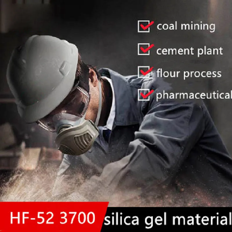 HF-52 Gas Mask Respirator Polish Woodworking New Upgrade 1701CN Particulates Filters Pollen Fumes Comfortable Dust Mask