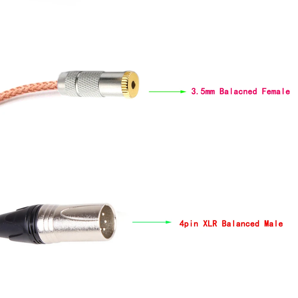 TOP-HiFi-Cable adaptador de Audio balanceado hembra a macho XLR de 4 pines, 2,5mm, TRRS de cobre y cristal único, XLR a 2,5mm