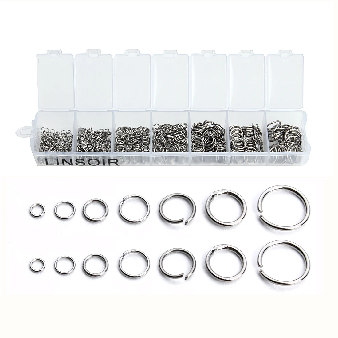 1Box 3-10mm Mixed Edelstahl Offene Binderinge Split Ringe Anschlüsse Für Diy Schmuck Machen DIY Halskette handwerk Zubehör – Detail 3