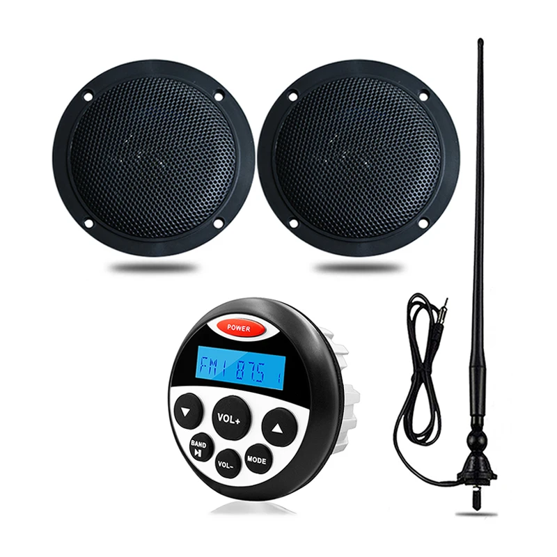 Marine Stereo Boat Audio Bluetooth Radio FM AM Car MP3 Player+4