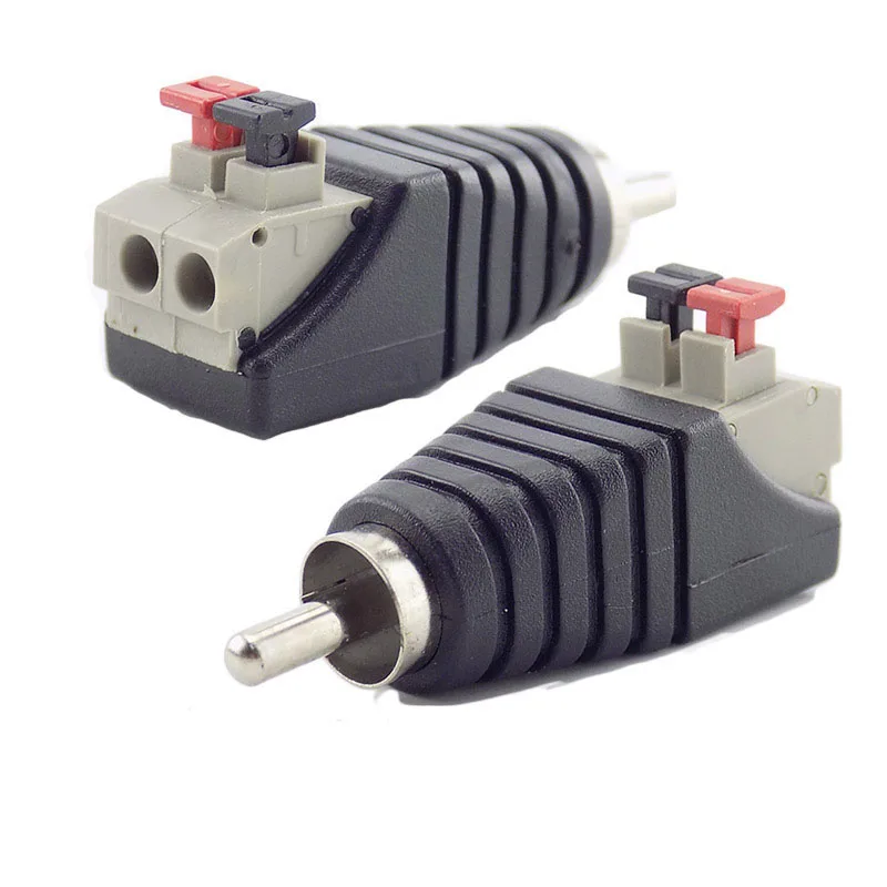 5PCS Speaker RCA Connector Universal Wire A/V Cable to Audio Female Male RCA Adapter Jack Press Plug Cabe for Audio Cable