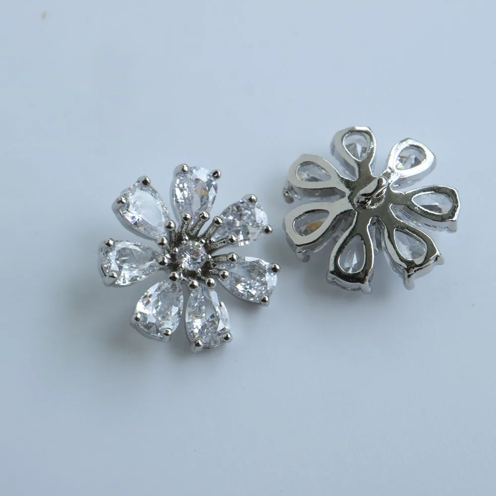 5pc Luxury Crystal Buttons Rhinestone Cubic Zirconia Button for Clothes Decorative CZ Sewing Cashmere Knit Cardigan