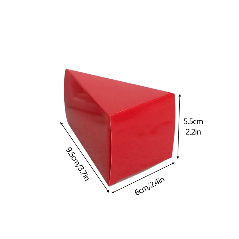 Triangle Candy Box 10PCS Suitable For Birthday Parties European Style Red Cardboard Home DIY Ornament Gift Box Craft