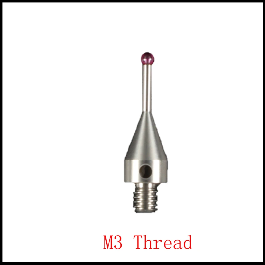 1mm 2mm OD M3 Thread 20mm Length Ruby 3D Three Dimensional Gauge Meter Coordinate Measuring Machine Tool CMM Tip Probe