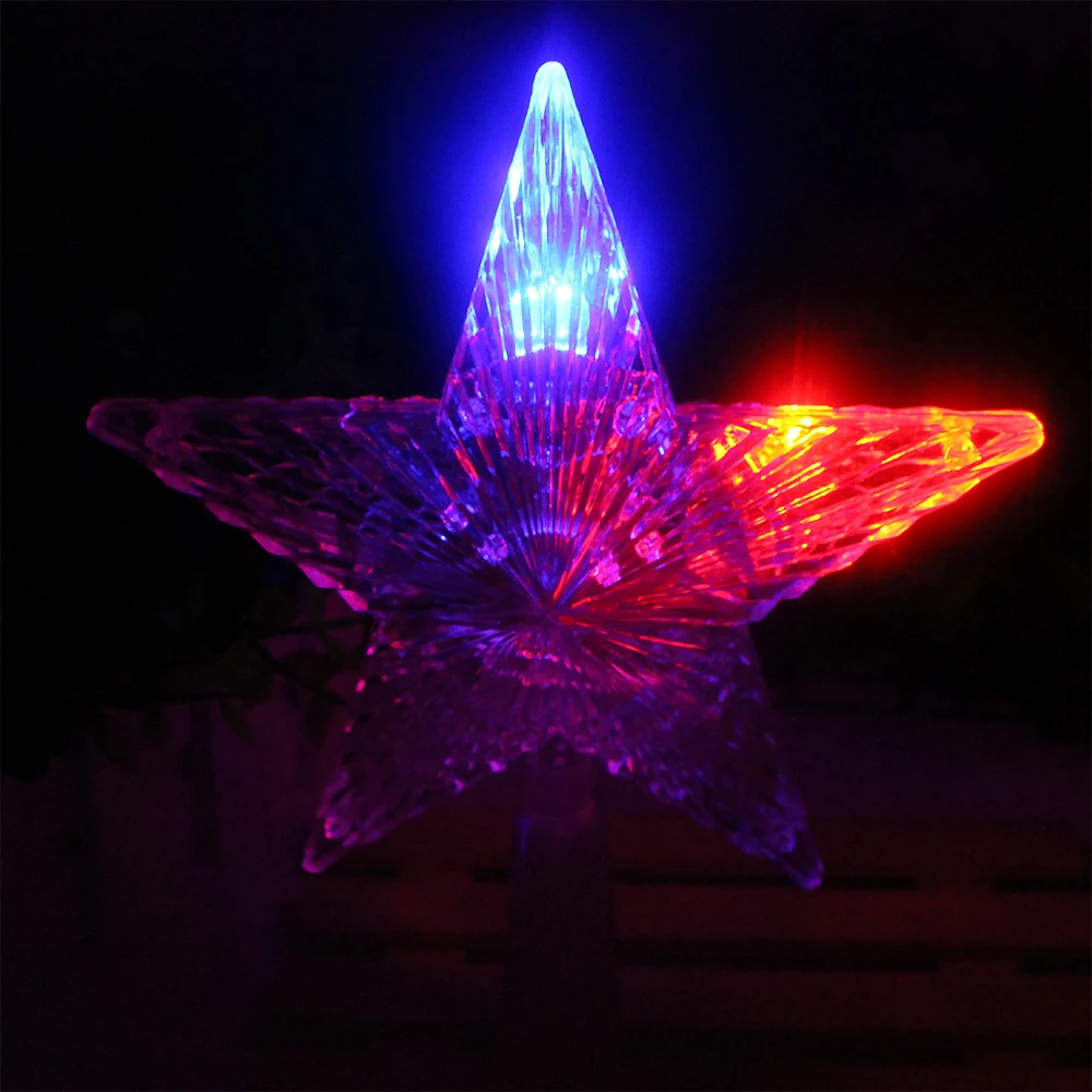 Xmas Flashing Led Star Light Christmas Tree Topper Star Decorations Light for Home Navidad Kerst New Year Decor Battery Power