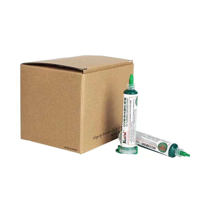 Kaisi 10CC الأخضر الأشعة فوق البنفسجية علاج قناع اللحام بغا لحام لصق الجريان الأخضر لحام لصق النفط منع التآكل الانحناء PCB قناع الأشعة فوق البنفسجية