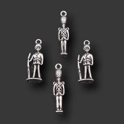 10pcs Silver Plated Queen of England's Royal Guard of Honor 3D Mini Dolls Pendants DIY Charms For Retro Jewelry Crafts Findings