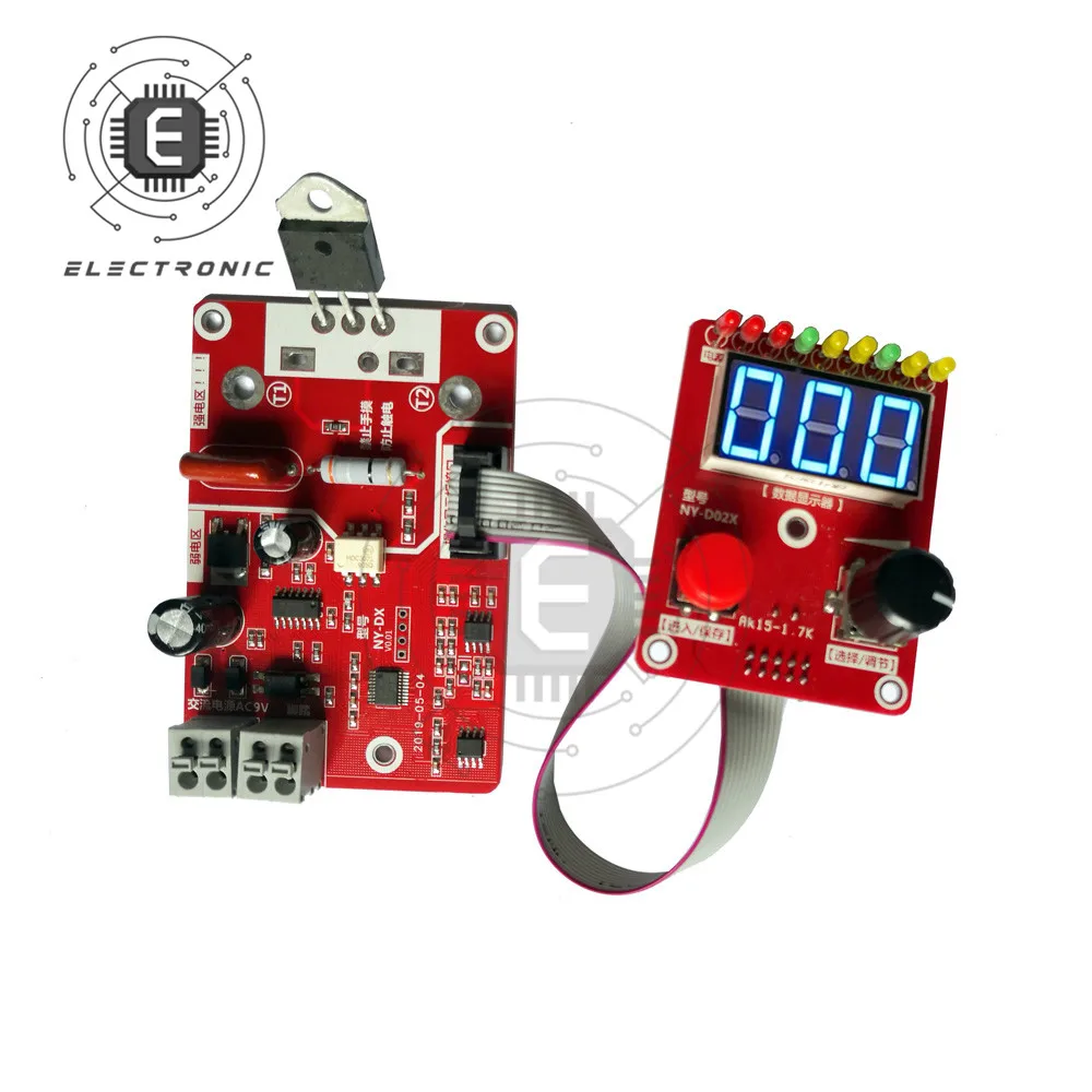 NY-D02 100A / 40A Pulse Spot Welder Encoder Time Digital Display Module Control Panel Adjustable Current Controller