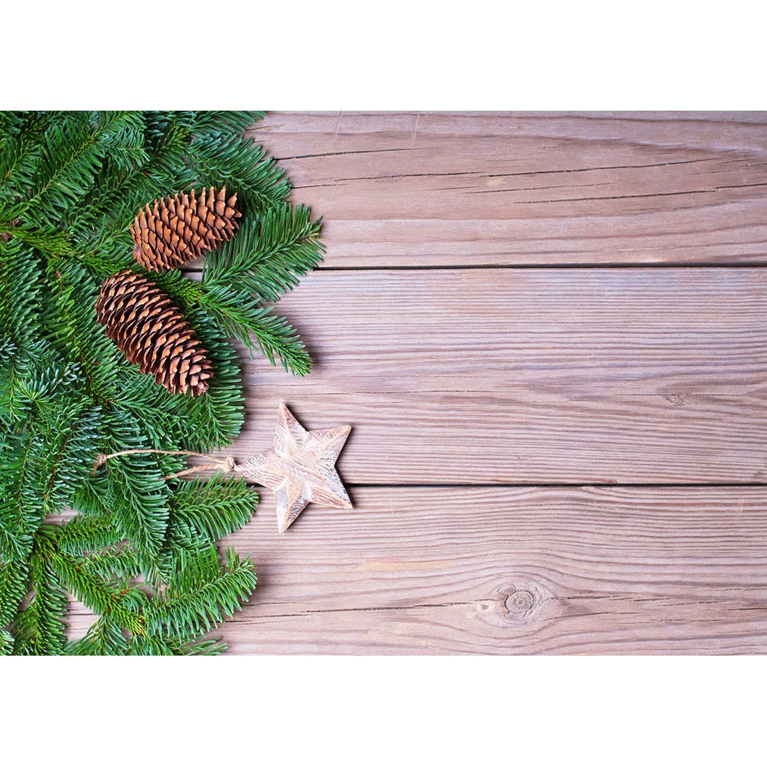 Pine Cone Star Wooden Plank Christmas Photography Background Custom Backdrop for Children Baby Pets Toy Photocall Fond Photo