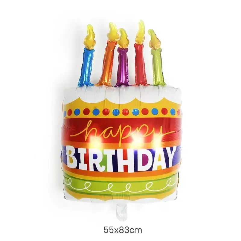 New Rainbow Color Candy Cake Aluminum Film Balloon Children\'s Day Toy Birthday Party Baby Shower Decoration