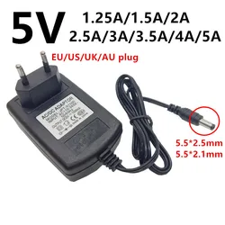 5 V 5 Volt AC uniwersalna moc zasilacz 1.25A 1.5A 1.5A 2A 2.5A 3A 3.5A 4A Adapter 220V do 5 V 5.5mm Adaptador UK AU US EU