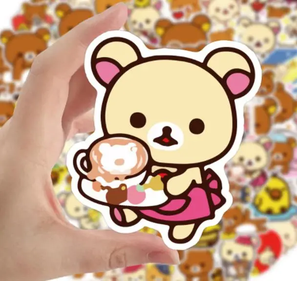 10/30/50/100 قطعة جديد Rilakkuma ل على الجليد المحمول الأمتعة الثلاجة سيارة التصميم ملصق حائط من الفينيل المنزل ملصقات ديكور لتزيين الغرف #5