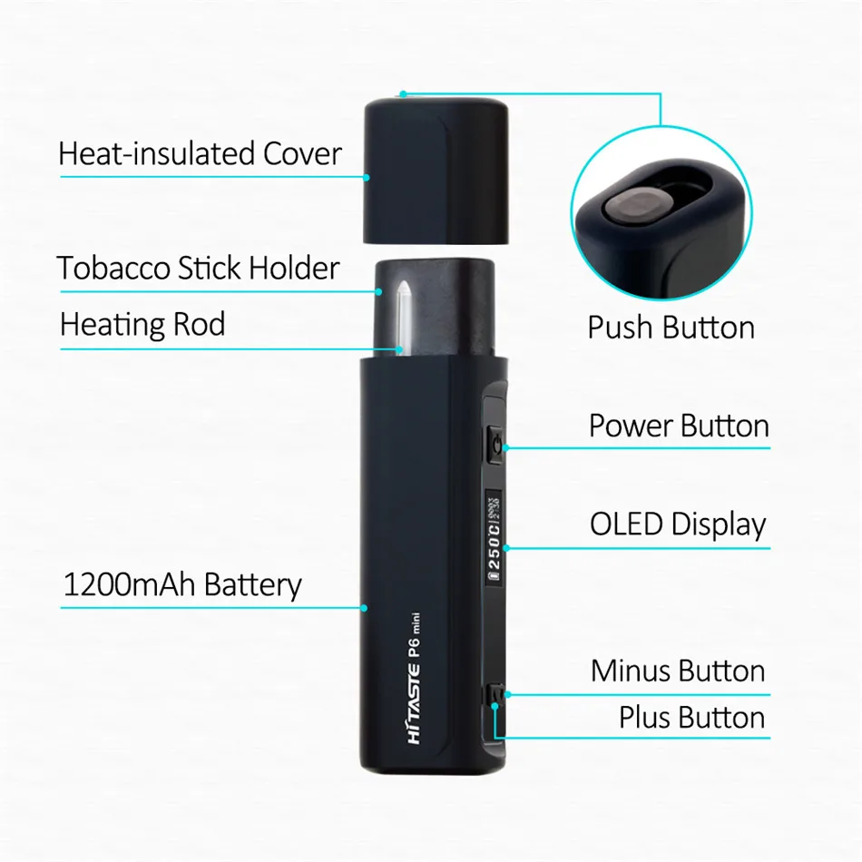 Hitaste-vaporizador P6mini para cigarrillo electrónico, dispositivo Original de calor sin quemaduras, Kit de cigarrillo electrónico